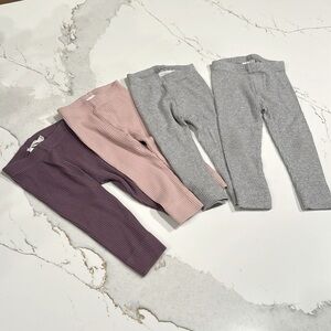 Set of 4 Jamie Kay Leggings - Purple Newborn - Pink/Gray 0-3 Mo - Gray 3-6 Mo